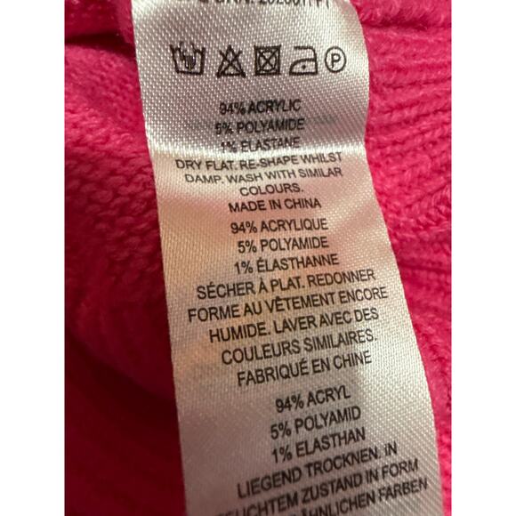 French Connection Women's Pink Turtleneck Long Puff Sleeve Knit Sweater Top XS - Picture 4 of 4